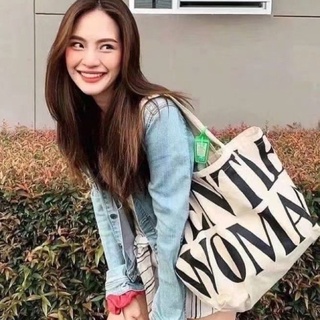 กระเป๋าถือ tote bag กระเป๋าผ้า gentlewomen กระเป๋าผ้าGentlewoman ใบใหญ่ พร้อมส่ง ส่งไว