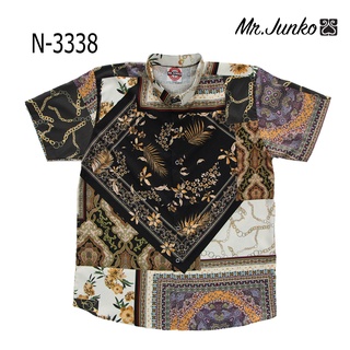 ⚡ ส่งฟรี⚡เสื้อเชิ้ตแขนสั้น Mr-Junko งานต่อลาย ราคาคุ้มค่าที่สุด N-3338