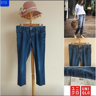 กางเกงยูนิโคล่Women Jeans Slim Boyfriend 💯เอว28"/30"/32".ดีเทลเก๋สวมใส่สบาย..