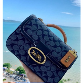 แท้💯COACH RILEY TOP HANDLE 22 IN SIGNATURE CHAMBRAY สวยมากจริงๆค่ะ