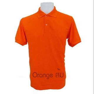 เสื้อโปโล Tong Polo ผ้าTCแท้ เนื้อSupersoft &amp; ExtraCool  สีส้ม เกรดพรีเมียม