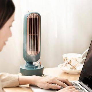 Humidification Tower Fan USB 2in 1 พัดลมไอน้ำตั้งโต๊ะ และเพิ่มไอความเย็น