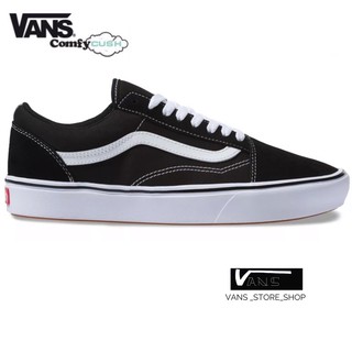 VANS OLD SKOOL BLACK WHITE COMFYCUSH SNEAKERS น้ำหนักเบา สินค้ามีประกันแท้