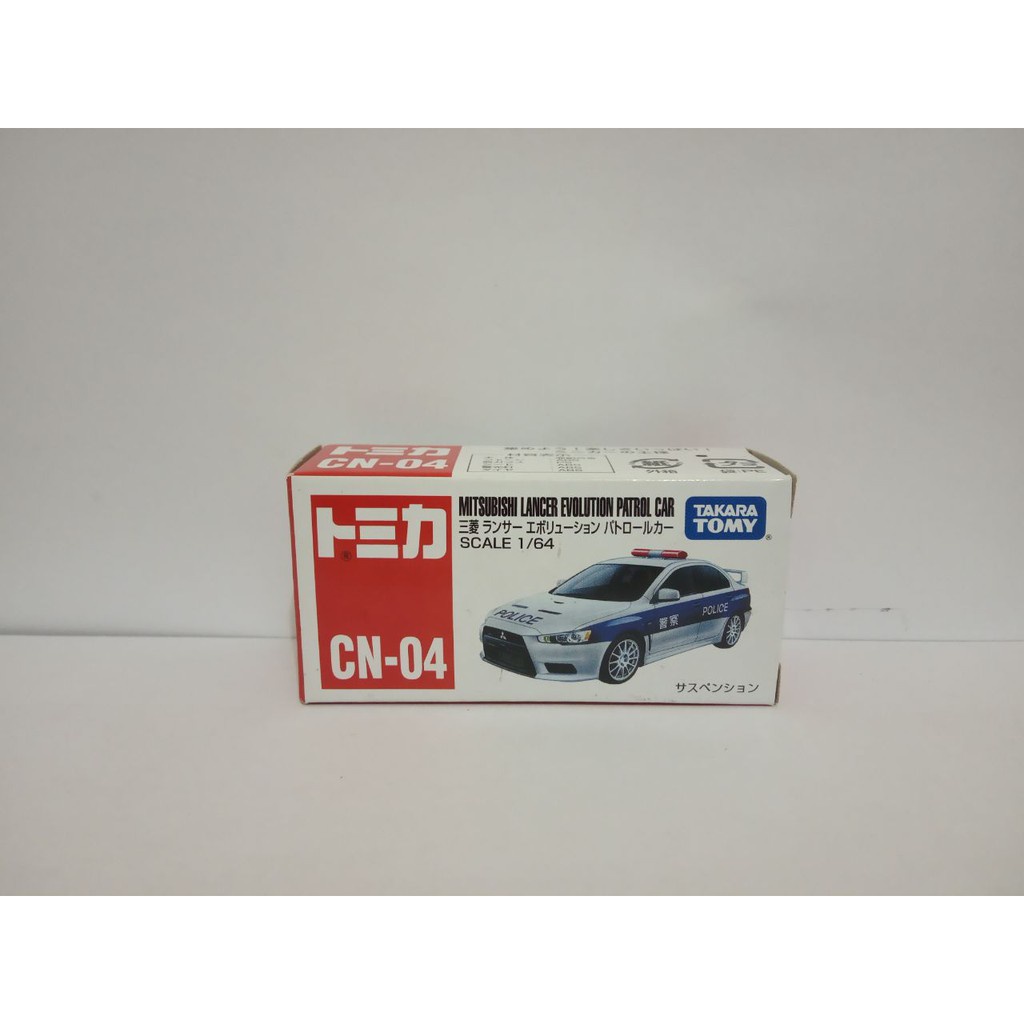 ◆◊Tomica CN-04 Mitsubishi Lancer evolution patrol car police diecast