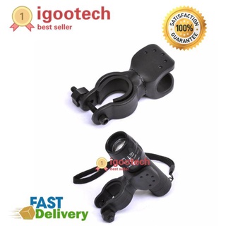 igootech ขาจับ ไฟฉายติดแฮนด์จักรยาน แบบสวมลง หมุนได้รอบ 360องศา 1ชิ้น (สีดำ)