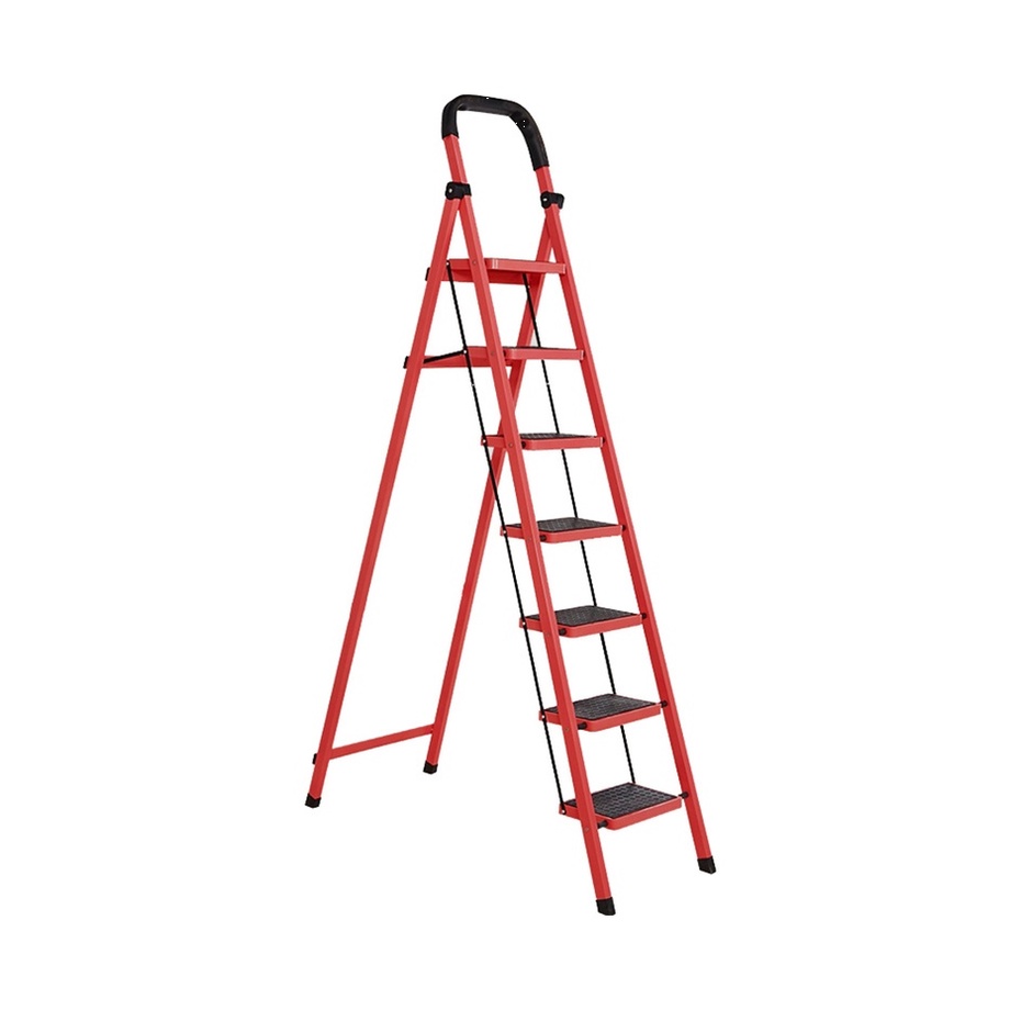 GlobalHouse HUMMER บันไดเหล็กมือจับ 7 ขั้น รุ่นLF014ขนาด  40×105×204ซม. สีเเดง สินค้าของแท้คุณภาพดี