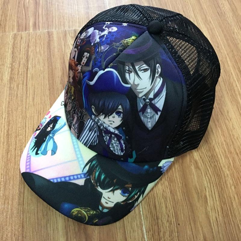 Anime Black Butler Ciel Sebastian Baseball Cap Peaked Snapback Trucker Mesh Hat