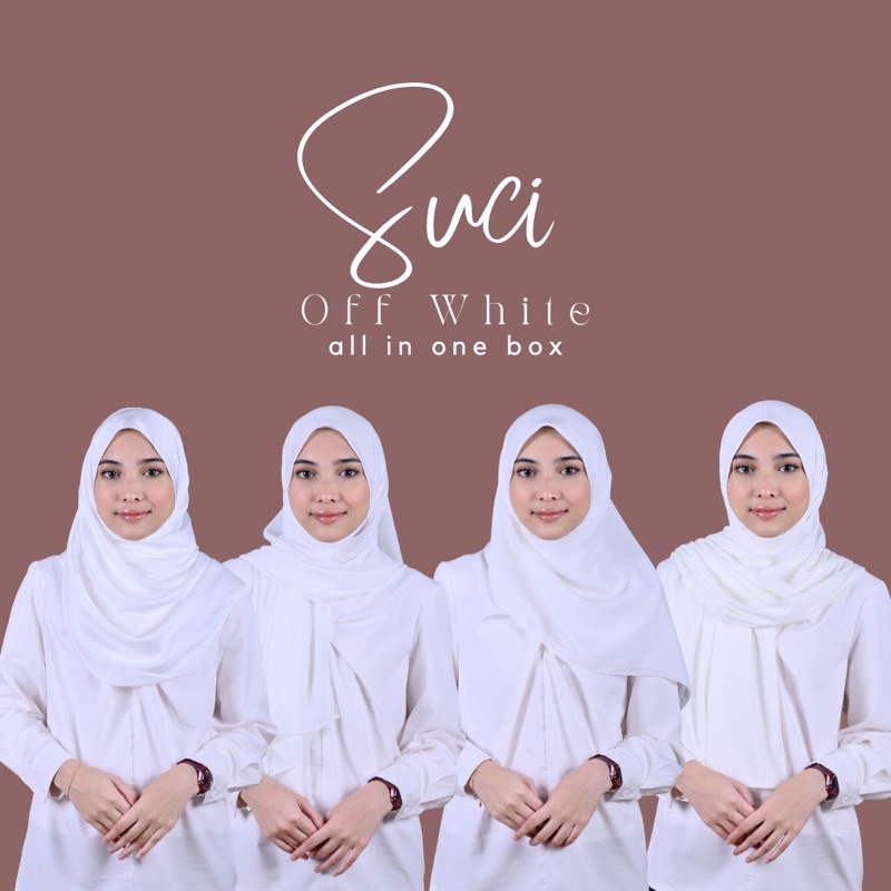 SUCI 4 in 1 OFF WHITE SHAWL OFF WHITE BAWAL OFF WHITE