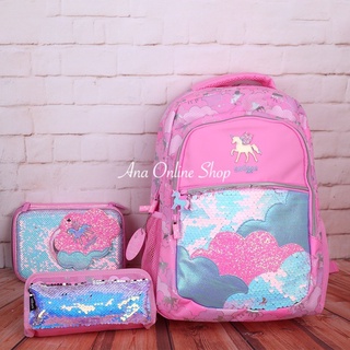 Smiggle SET ของแท้ | ยูนิคอร์น สีชมพู คอลเลกชันในความฝัน | กระเป๋าเป้สะพายหลัง สําหรับเด็ก | เครื่องเขียน | เคสปากกา