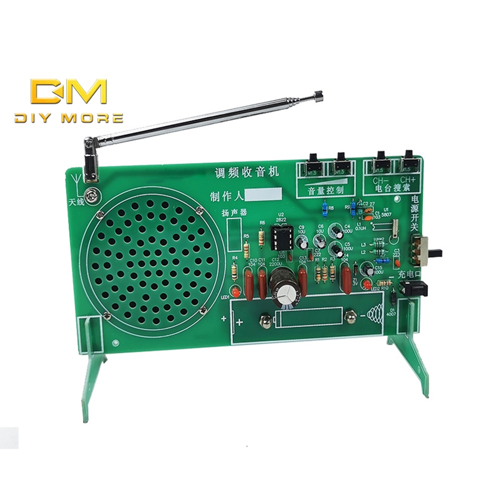 Diymore ชุดวิทยุ FM ชิ้นส่วนอิเล็กทรอนิกส์ DIY 65-108MHz RDA5807FP วงจรรวมวิทยุ