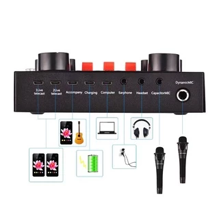 V8S+ Audio Live Sound Card การ์ดเสียง fo Phone Computer USB Headset Microphone rการ์ดเสียงภายนอก