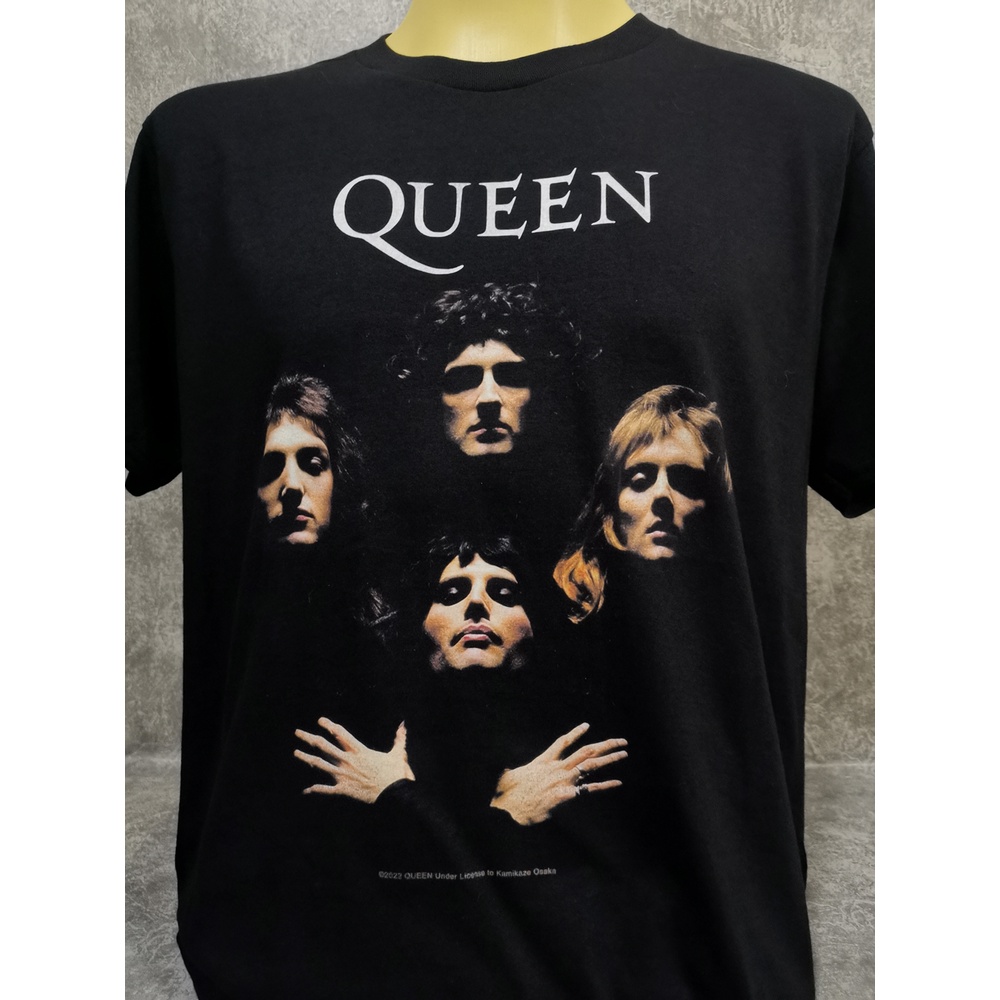 เสื้อวงนำเข้า Queen Bohemian Rhapsody Judas Priest Heavy Metal Kiss Iron Maiden Deep Purple Black Sa