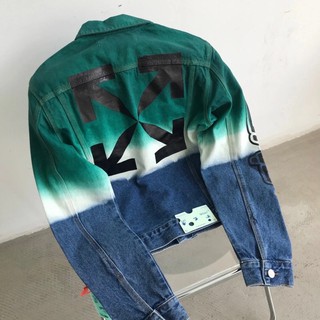 B050 เสื้อคลุมตัวนอก OW Degrade Denim Jacket Jeans Jacket