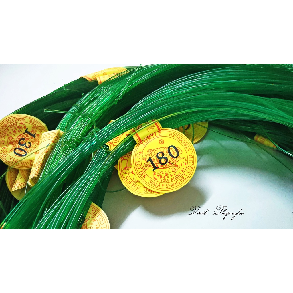 เอ็นเขียว เอ็นตราเต่า สำหรับวางเบ็ดราว เอ็นเหนียวนุ่น แข็งแรง ให้ตัวได้ดี บรรจุ 1กก.