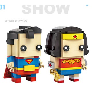 ตัวต่อ Loz Mini Brick Headz ชุด Super Hero Super Man &amp; Super Woman จำนวนตัวต่อ 268 ชิ้น