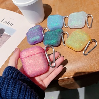 【พร้อมส่ง】เคสหูฟัง ลายดาว พร้อมตะขอคาราบิน สําหรับ Airpods 1 2 3 Pro