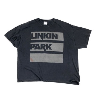 เสื้อยืด พิมพ์ลายกราฟิกโลโก้ตลก Faded Linkin Park สีเทา สําหรับผู้ชาย