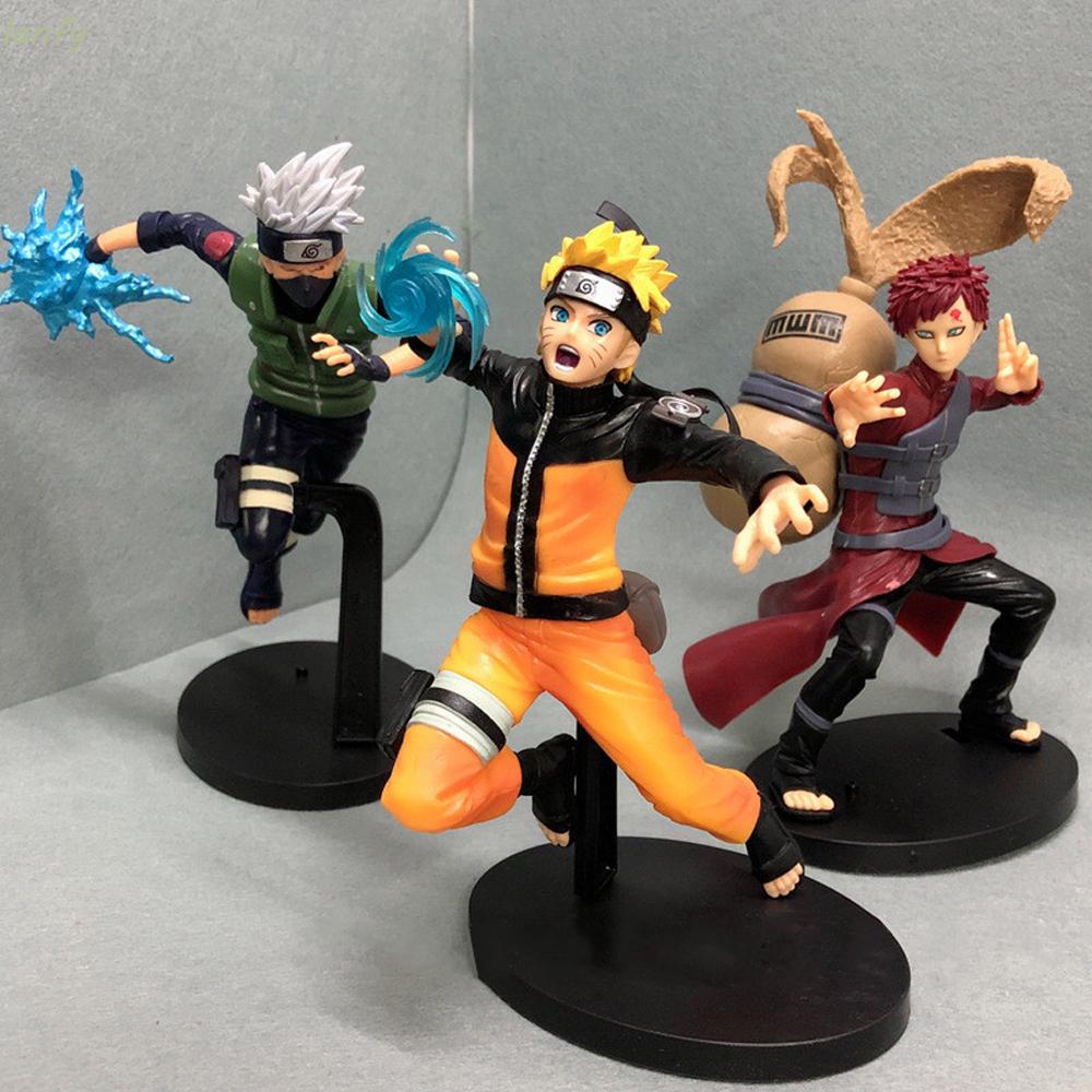 ღღLANFY Gift Naruto Anime 18CM Uzumaki Naruto Hatake Kakashi PVC Model Naruto Shippuden Figurine Vibration Stars Uchiha