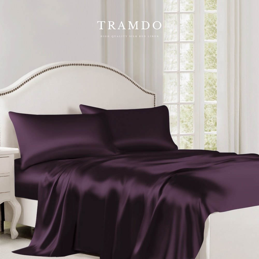 NITE9SILK TRADO BEDDING Luxury Silk BEDDING Set สีม่วงองุ่น