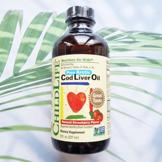 ChildLife® Pure Arctic Cod Liver Oil, Natural Strawberry Flavor 237mL #1 Best Seller ในUSA น้ำมันตับปลาอาร์กติกบริสุทธิ์