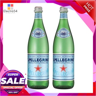 ซาน เพลลีกรีโน น้ำแร่ธรรมชาติชนิดมีฟอง 750 มล. แพ็ค 2 ขวดน้ำดื่มSan Pellegrino Sparkling Natural Mineral Water 750 ml x