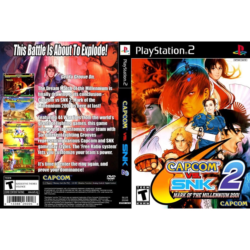 แผ่นเกมส์ PS2 Capcom vs. SNK 2 Mark of the Millennium 2001 คุณภาพ ส่งไว (DVD)