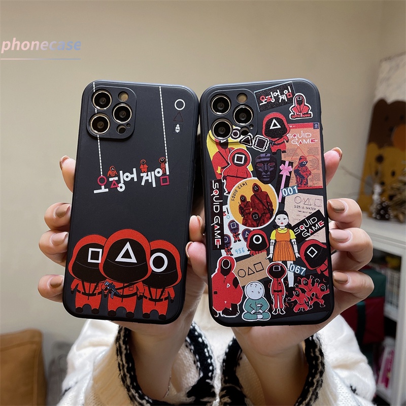 เคส ซิลิโคน Realme C25 C21 C20 C15 C12 C11 2021 C21Y 5 5S 5i 6i C25S C20A C17 7i C1 C2 C3 C3i Squid Game Cartoon Pattern Silicone Shockproof Phone Case