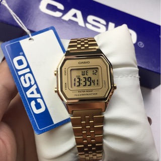 นาฬิกาข้อมือ Casio Standard Digital รุ่น LA680WGA-9DF นาฬิกาข้อมือสายสีทอง