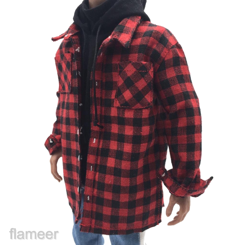 1/6 Scale Male Plaid Shirt Men Jacket Casual Wear for 12\” Action Figure Toys #4