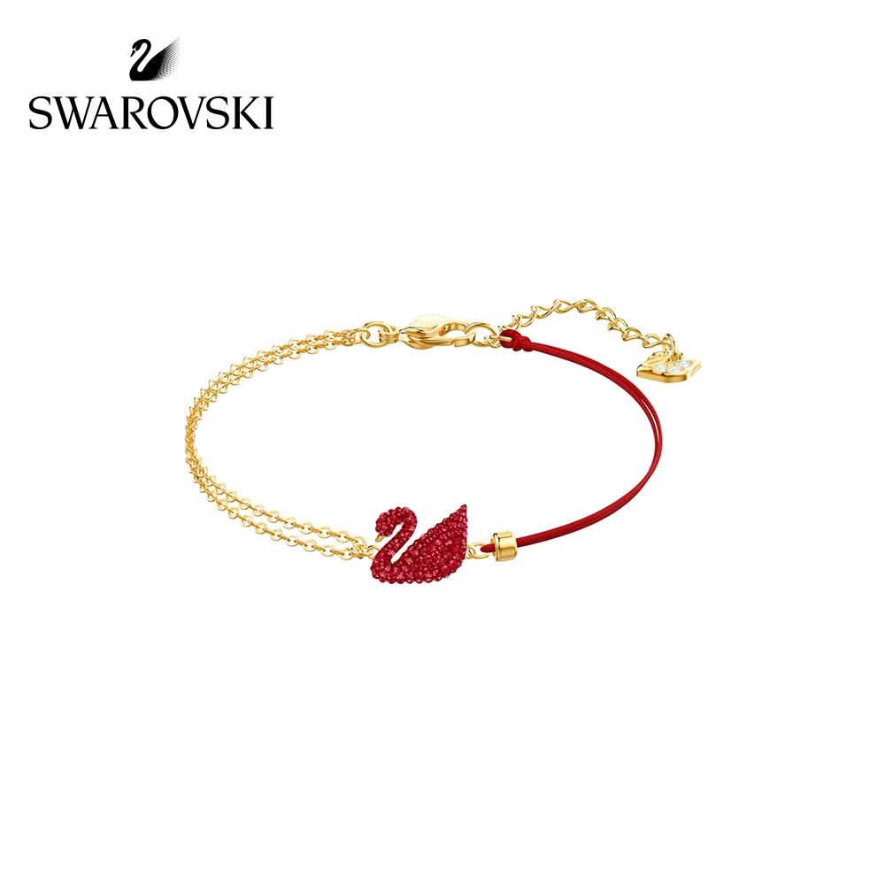 Swarovski ICONIC SWAN Red Swan แฟชั่นสร้อยข้อมือผู้หญิงที่สง่างามแฟน