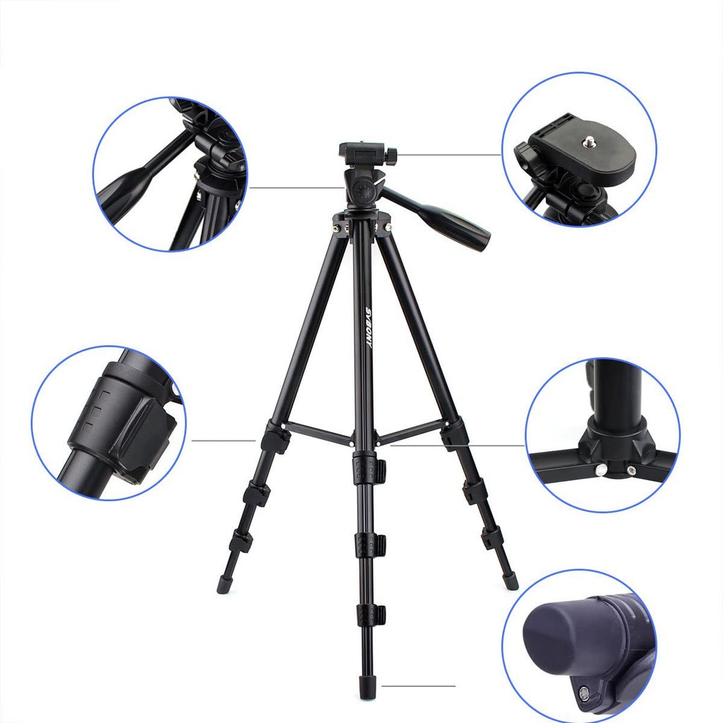 Svbony SV101 ขาตั้งกล้องอลูมิเนียมอัลลอยด์ 54 นิ้ว แบบพกพา ป้องกันการลื่นไถล สําหรับถ่ายภาพ พร้อมกระเป๋าถือ