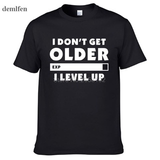 เสื้อยืดผ้าฝ้าย ผ้าฝ้าย 100% พิมพ์ลาย I Level Gamers I Dont Get Older I Level Gamers ของขวัญวันพ่อ แฟชั่น สําหรับเล่นเก