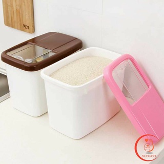 ถังเก็บข้าวสารพร้อมถ้วยตวง กันความชื้น กล่องเก็บข้าวสารกันแมลง  Rice Storage Box with Cup