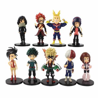 โมเดลฟิกเกอร์ PVC อนิเมะ My Hero Academia Izuku Midoriya Shouto Todorok URARAKA Bakugou Katsuk ของเล่นสําหรับเด็ก 9 ชิ้น ต่อชุด