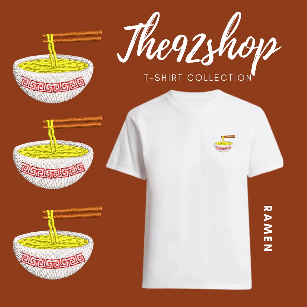 T92 เสื้อยืดปัก Ramen Bowl (Unisex)