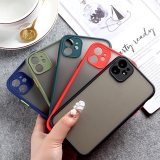 (C-010) เคสกันรอยกล้องขอบสีหลังขุ่นสำหรับไอโฟน11,11Pro,11Promax 6Plus/7Plus/8Plus/X/XR/XSmax/6G