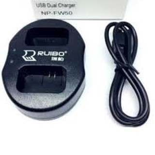 แท่นชาร์จแบตกล้องแบบคู่ ชาร์จทีละ2ก้อน USB Dual Battery Charger for Sony รุ่น NP-FW50