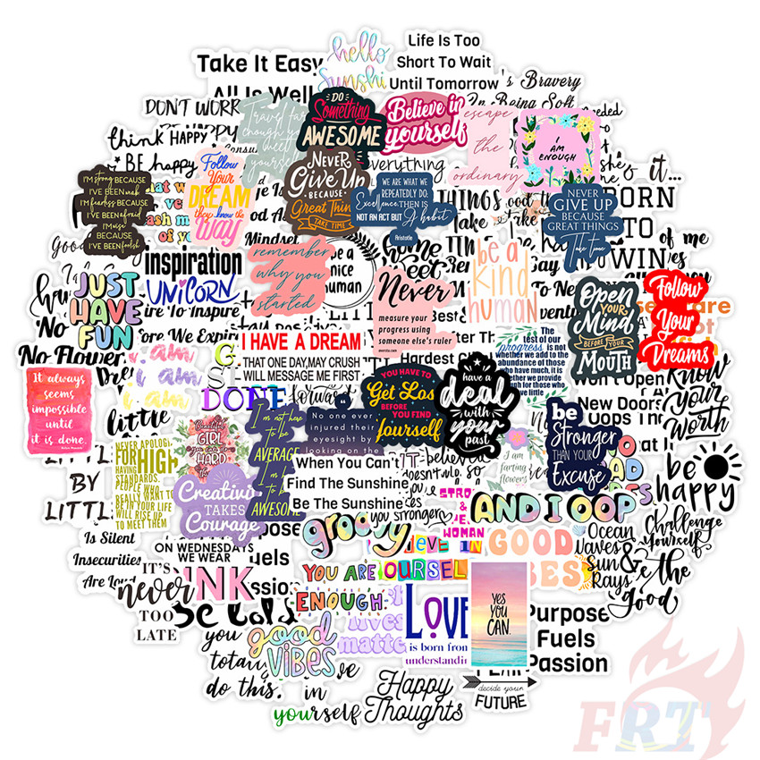 100Pcs/Set VSCO：Colorful Healing English Word Letters - Series C Encouraging Inspiring Quotes Proverbs สติ๊กเกอร์ DIY Mixed Fashion Doodle Decals สติ๊กเกอร์