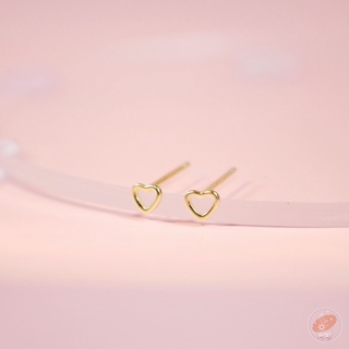 PAN earrings ต่างหูเงินแท้925 ต่างหูก้านเงินแท้ ต่างหูรูปหัวใจน่ารักๆ ต่างหูรูปหัวใจสีทอง สุดน่ารัก #E0075