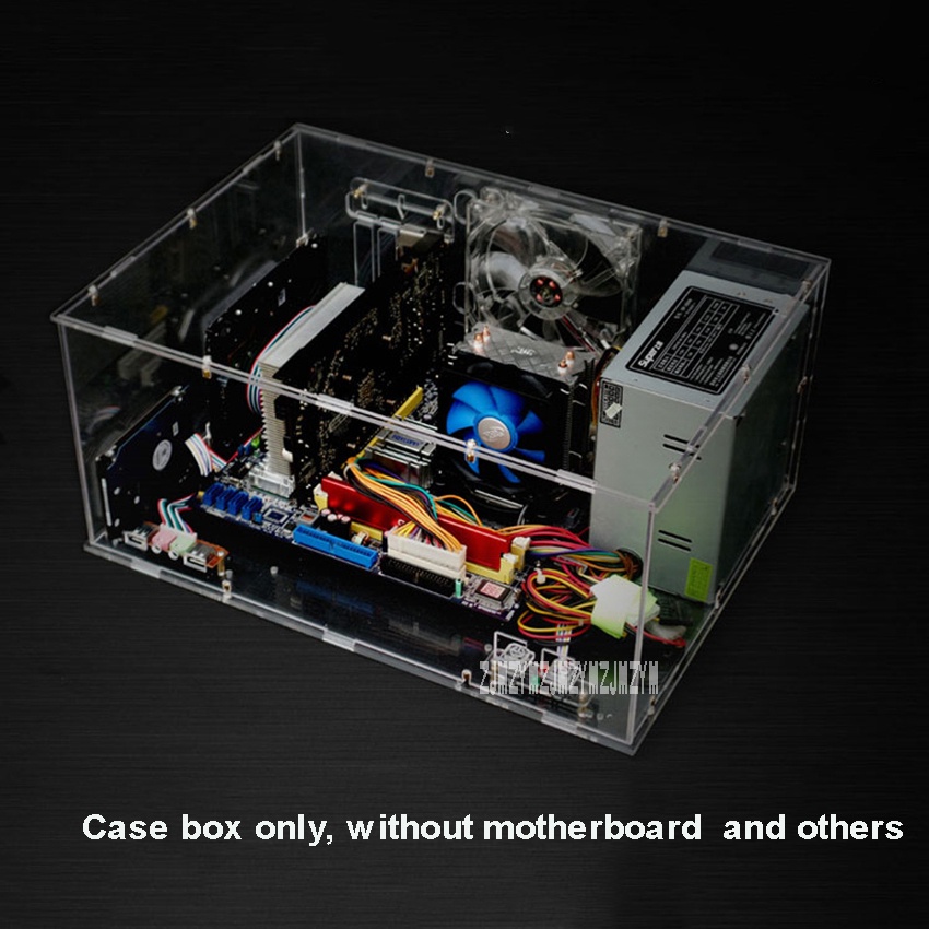 Full Transparent DIY Personalized Acrylic Computer Chassis Case Box