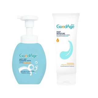 GoodAge  Anti-Dry Foaming Bath วิปโฟมอาบน้ำ ผิวแห้ง-แห้งมาก 450 มล. + โลชั่น บำรุงผิว Deep Moisture 100 มล. LIONSOS