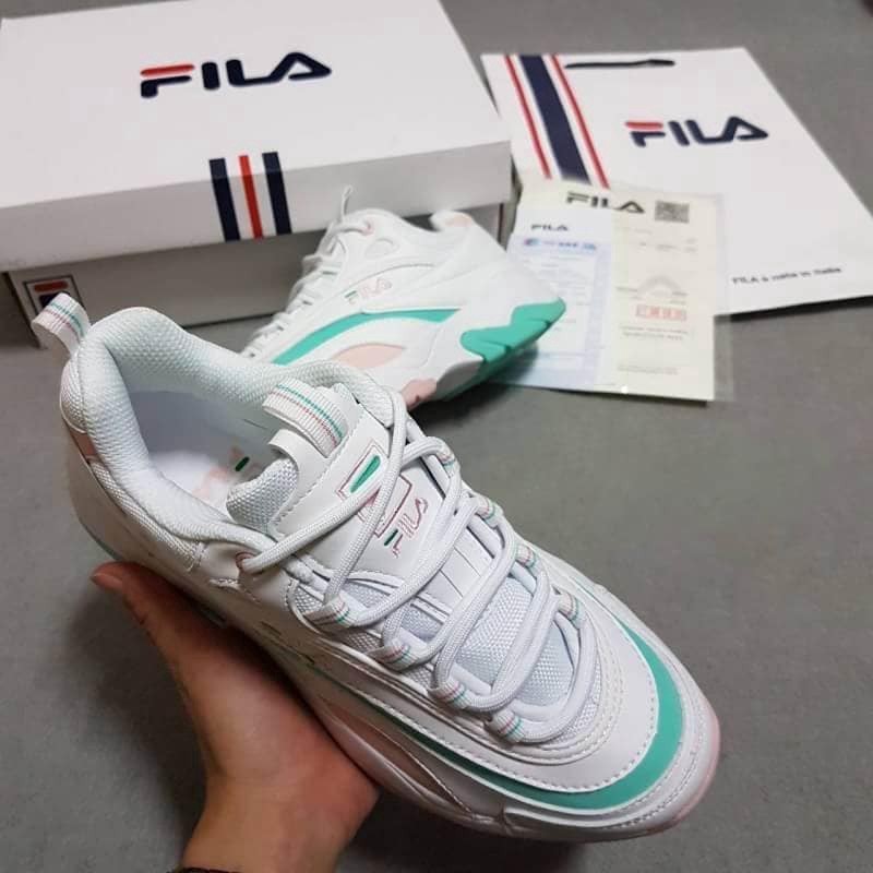 fila ray white pink mint