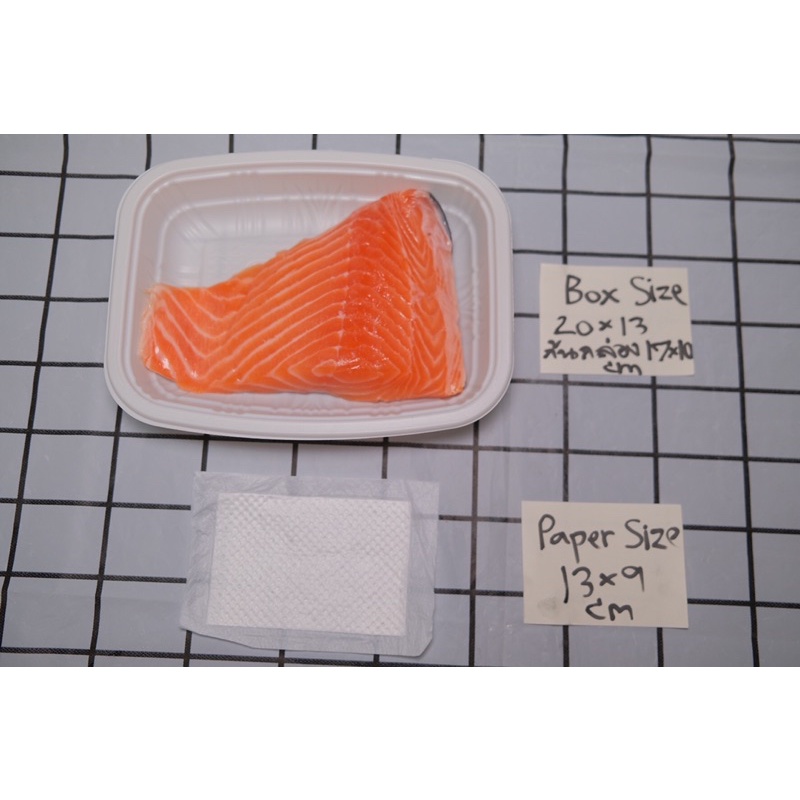 ถูกและดี(Size13*9ซม)แผ่นดูดซับน้ำอาหาร แผ่นดูดซับน้ำอาหารสด ปลา แผ่นรองอาหารสด ซับน้ำปลาค - รูปที่ 2