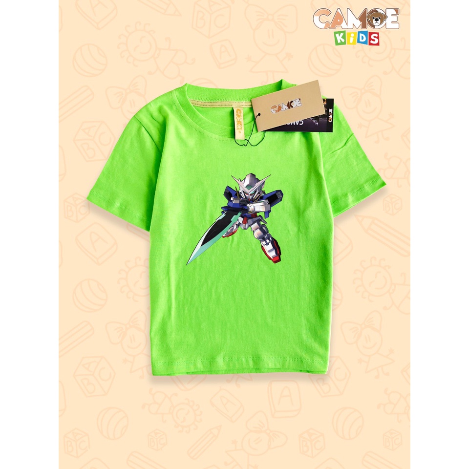 KIDS เสื้อยืดอนิเมะ Gundam Exia 00 Chibi