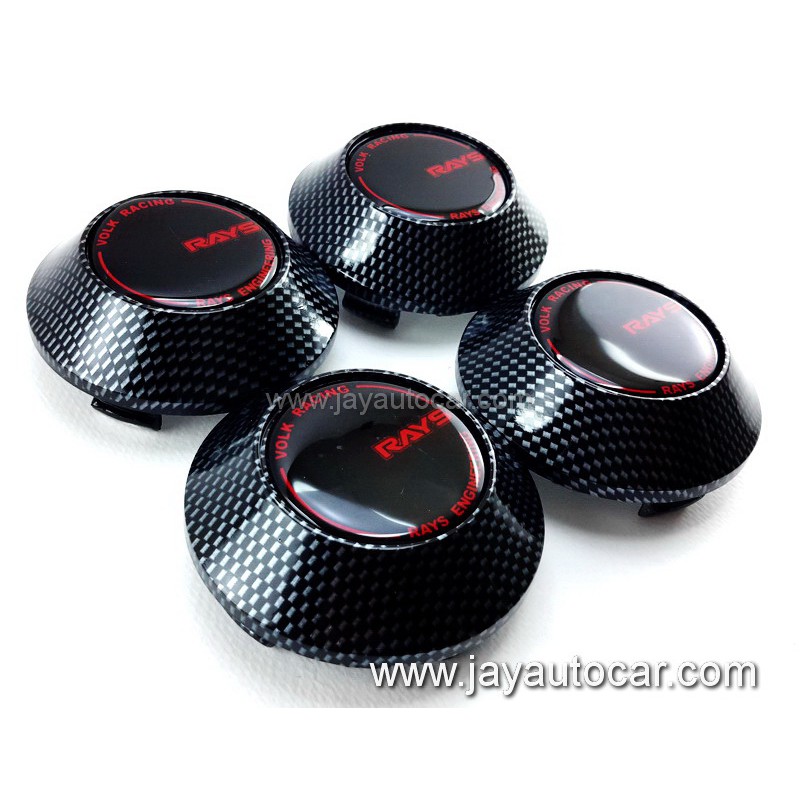 ฝาล้อรถยนต์ แม็กแต่ง สำหรับ ล้อแม็ก RAYS ลายเคฟล่า ขนาดขา 58 มิล 1ชุด 4ชิ้น มาใหม่ สวยมาก