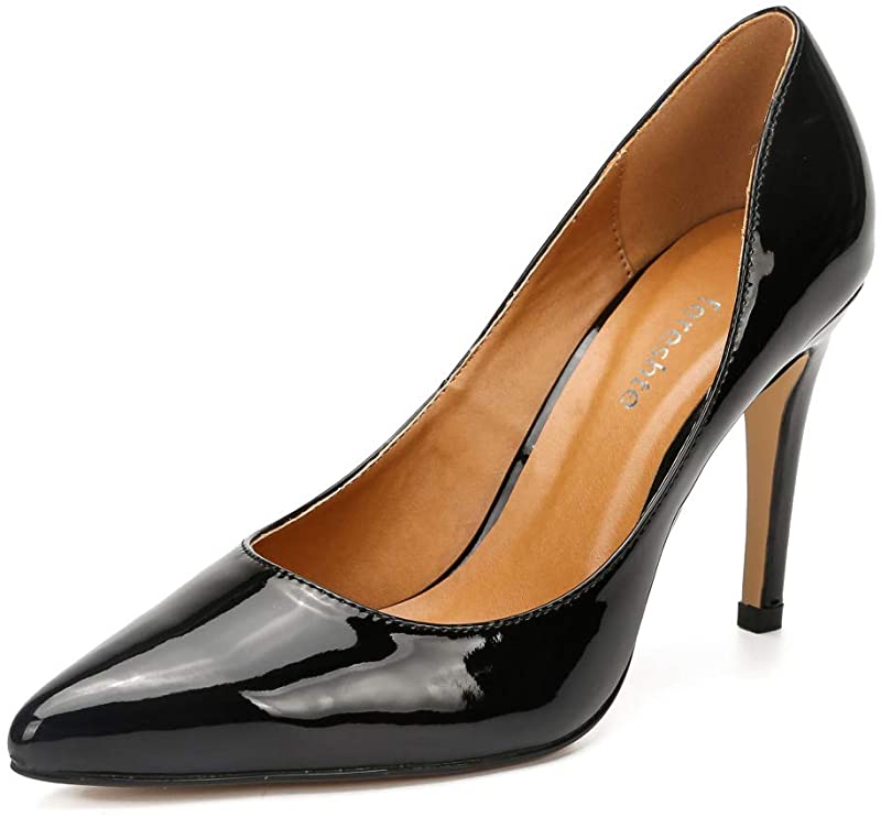 please COD fereshte Womens Mens Slip On Stilettos High Heels Dress Pumps Shoes