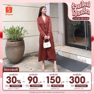 [ใส่โค้ด DETFEB30 ลดเพิ่ม 30%] เดรสซาตินเกาหลีสสไตล์ ดีไซน์คอปกเชิ้ต