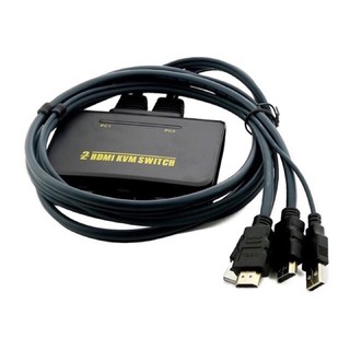 2 พอร์ต HDMI KVM Switch เมาส์คีย์บอร์ด Splitter กล่อง HDMI และสาย USB สนับสนุน 4K×2K @ 30Hz สำหรับ linux, windows,Mac