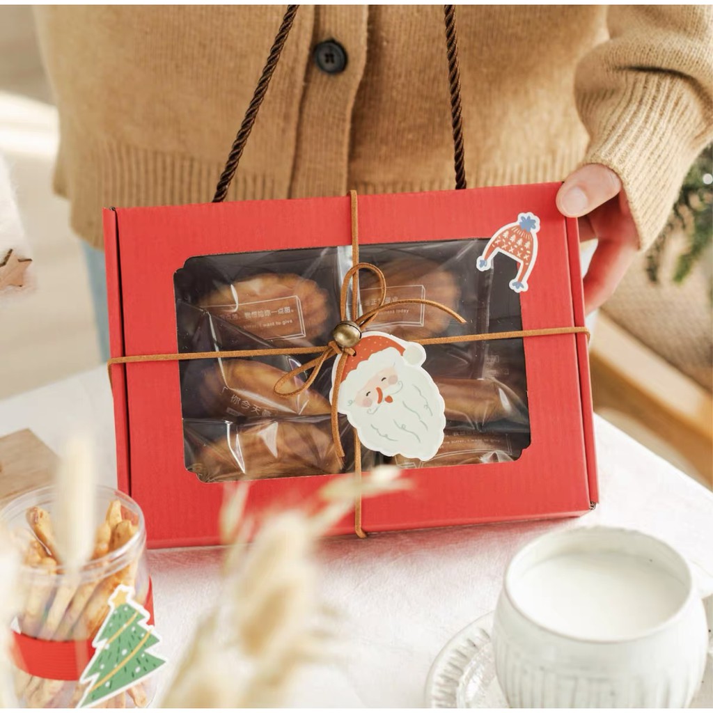 Red color Cake box with STRING WINDOW cookies box | Brownies Box |  Bakery Gift box | christmas Cake