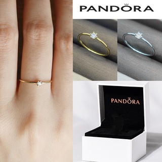 Pandora แหวนเงิน 925 ทอง 14K ประดับเพชร 1.25 Ct สําหรับผู้หญิง